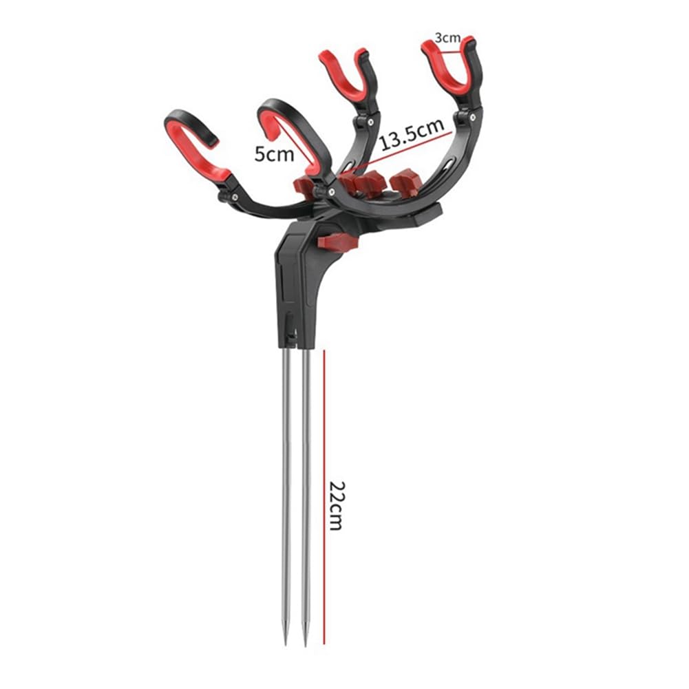Hatem Soporte para CañA de Pescar Soporte para CañA de Pescar Ajustable de 360 Grados Soporte para CañA de Pescar Plegable Universal, Doble