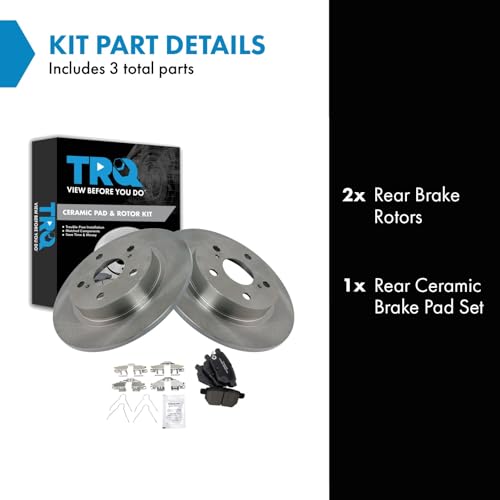 Image of TRQ Rear Brake Pad and Rotor Set Ceramic Compatible with 2011-2016 Scion tC
