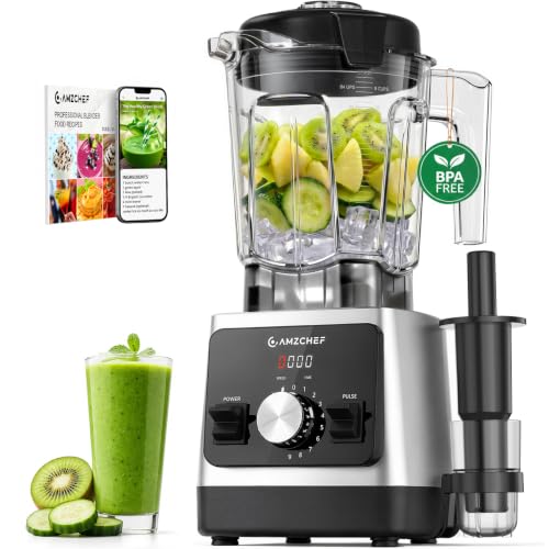 AMZCHEF Frullatore 1800W con Caraffa Tritan 2L per Smoothie
