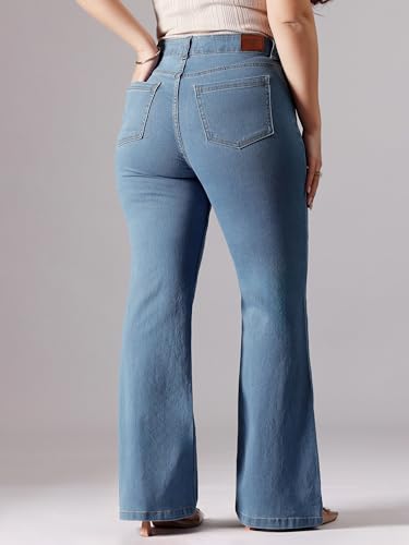 Image of Miss Chase A+ Women's Bootcut High Rise Regular Length Stretchable Denim Jeans