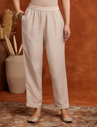 Image of Amazon Brand - Myx Women's Embroidered Kurta Pant Set with Dupatta (Available in Plus Sizes)
