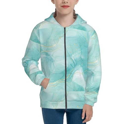 Blue Marble Kid Hoodies Boys Zip Up Sweatshirts Girls Pullover with Pocket3