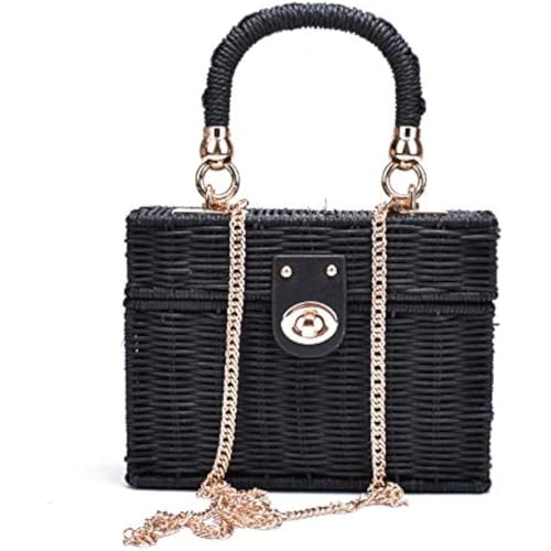 Sac paille bandoulière noire pour en finir avec les sacs de plage encombrants