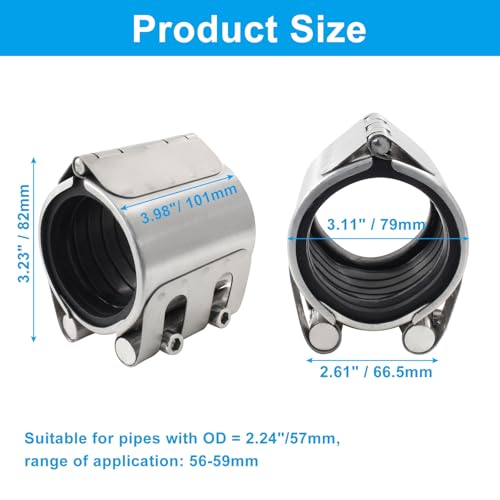 LifCratms Braçadeira de reparo de tubos, kit de reparo de tubos galvanizados, braçadeira de reparo d