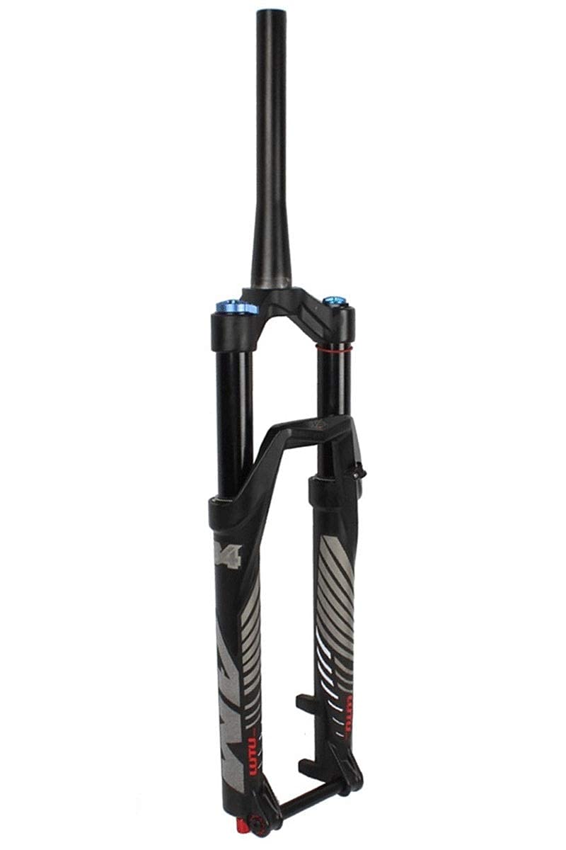 Fourche Avant de vélo VTT à Suspension pneumatique 26"/27,5"/29", Amortisseur réglable, Tube Conique 1-1/2", Blocage Manuel/à Distance, débattement 120 mm, axe 15-100 mm