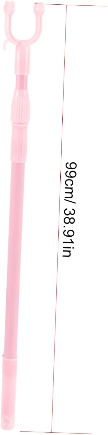 Telescoping Clothes Reaching Rod Lightweight Retractable Reach Stick for Hanging Clothes Stable for Household Drying and Closet Use Comfortable Grip Design Pink