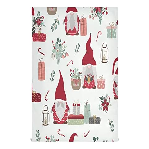 JUMBEAR Cute Christmas Gnome Kitchen Dish Towel 4 Pack Soft Absorbent Dishcloths Reusable Hand Towel Tea Towels and Table Decoration Towels 28 x 18 Inch Cover