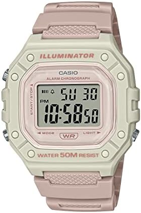Casio Illuminator Alarm Chronograph Digital Sport Watch (Model W218HC-4A2V) (Light Pink)