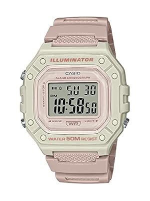 Casio Illuminator Alarm Chronograph Digital Sport Watch (Model W218HC-4A2V) (Light Pink)