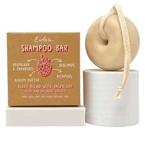 EARTH IS… Shampoo Bar – All Hair Types – Mild Natural Shampoo – Eco-Friendly – Plastic Free – PH-Balanced – Vegan – Sulfate Free – Biodegradable – Zero Waste, 3.7 oz (Berry Blend with Raspberry)