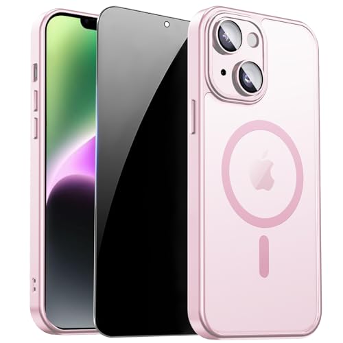 Image of for iPhone 14 Plus Case with Privacy Screen Protector, Pink