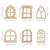 25 Pcs Unfinished Wood Fairy Door and Window Kit, Unpainted Miniature Oak Wooden Garden Doors Blank Windows for Crafts, DIY Fairy House Accessories for Wall Tree Dollhouse Decoration #1