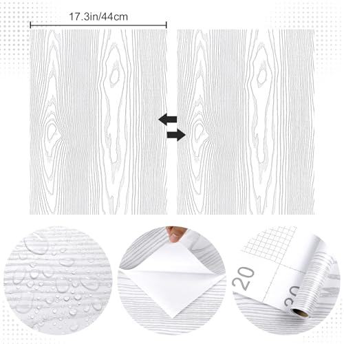Papel de contacto de madera plateada vinilo autoadhesivo extraíble grueso para mueble 4