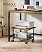 VASAGLE Printer Stand with Locking Wheels, 2-Tier Shelf, Industrial Under Desk Heavy-Duty Mobile Cart for Home Office, Rustic Brown and Black UOPS002B01