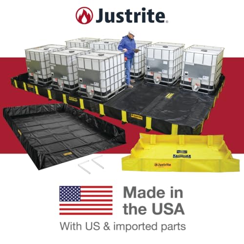 Justrite Berma rápida de bloqueio rígido 28514, 1,2 m de largura x 2,8 m de comprimento x 30,5 cm de