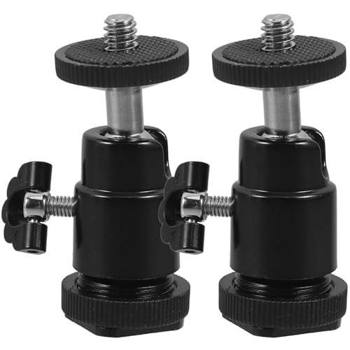 Kisangel 2個 アルミ合製 転ボールヘッド三脚マウント カメラ プロジェクター対応 安定性 軽量コンパクト設計汎用補光灯三脚アクセサリ