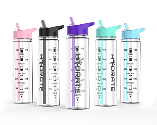 HYDRATE Motivational Water Bottle (Purple)