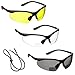 Produktbild 3 x voltX 'Constructor' BIFOKALE Schutzbrille mit Lesehilfe (+2.0 Dioptrie klare, gelbe & rauchgraue Scheibe) CE EN166f Zertifiziert/Sportbrille für Radler  enthält Sicherheitsband mit headstop