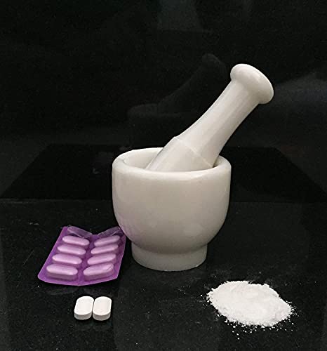 Image of Marble Imam Dasta Mortar and Pestle Set /Kharal /Idi Kallu /Khal Musal /Imam Dasta /Okhli Musal /Khalbatta Grinding Set for Small Spices and Medicines (3 Inch Mortar & Pestle)