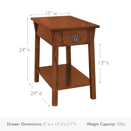 Image of Leick Home Mission End Table, 15 inch, Russet