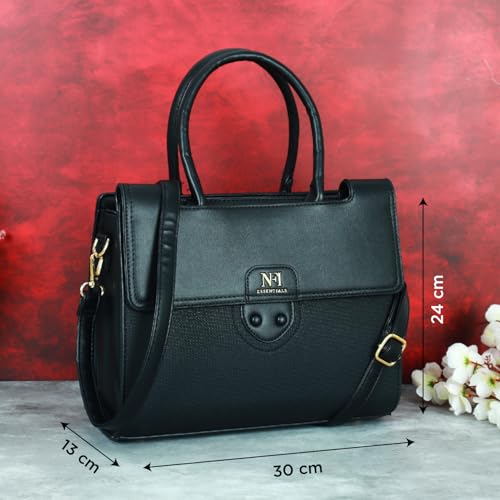 Image of NFI essentials Satchel Bags Ladies Purse Handbag Premium Women Shoulder Travel Bag for Work Gifts for Wife /Mother /Sister Stylish Office College Party Bag