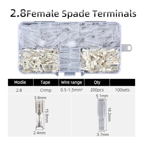 Terminal électrique cuivre pur 2.8mm à sertissage durable