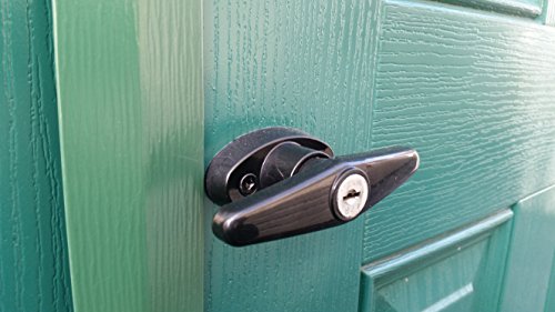 Shed Door T-Handle Lock Kit - Longer 5-1/2" Stem - Includes 2 Keys, 2 Screws, Allen Wrench, 5-1/2" Stem, Shed Lock, Barn Door Lock, Playhouse Lock & Chicken Coop Lock (Black) #TOP4