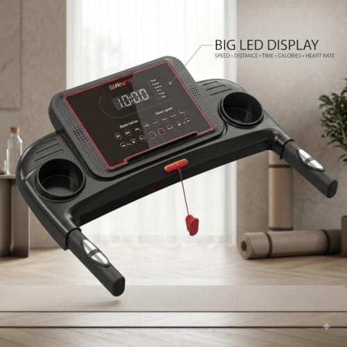 Image of BIONFIT Cardio-X8 Treadmill for Home Gym, 5 HP BLDC Motor, Auto Incline, Shock Absorption, Heart Rate Monitor, 130 Kg Weight Capacity, Hydraulic Foldable Running Machine