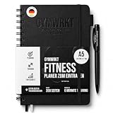 GYMWRKT Premium Trainingstagebuch Krafttraining Deutsch mit Stift - A5 - Gym Logbuch, Fitnesstagebuch zum Ausfüllen - Workout Planer, Fitness Journal für Männer & Frauen - Trainingsplaner