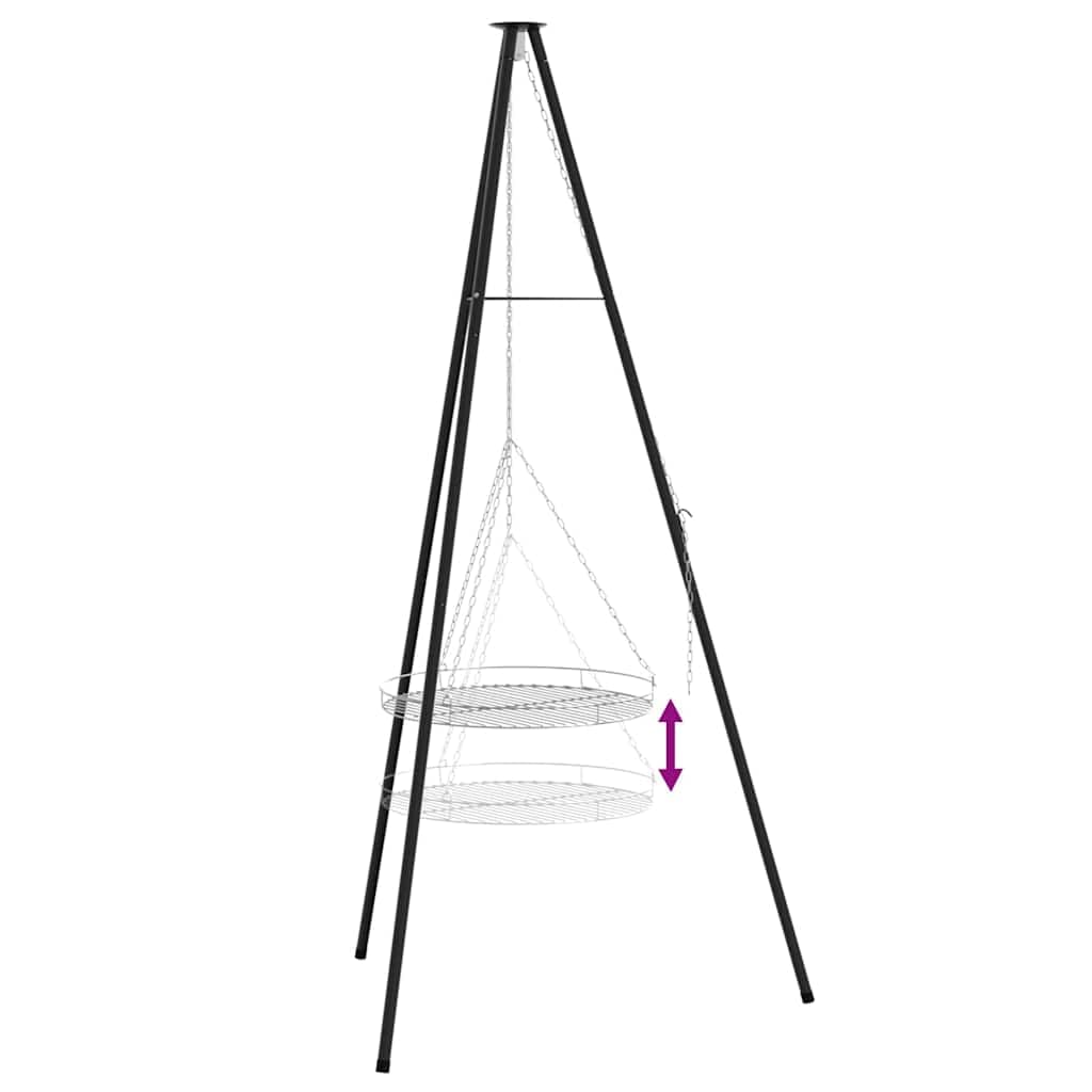 vidaXL Tripod na ognisko 2 szt. Czarny Stal