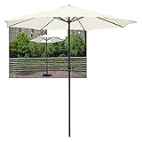 ガーデンパラソル テラスパラソル 大型 日傘 日除け パラソル 茶色、緑、赤、白、ベージュ、青 ビーチパラソル 紫外線防止 屋外パラソル 外径270cm 持ち運び軽 クランク開閉 換気 モダン おしゃれ 雨傘 庭 テラス屋根