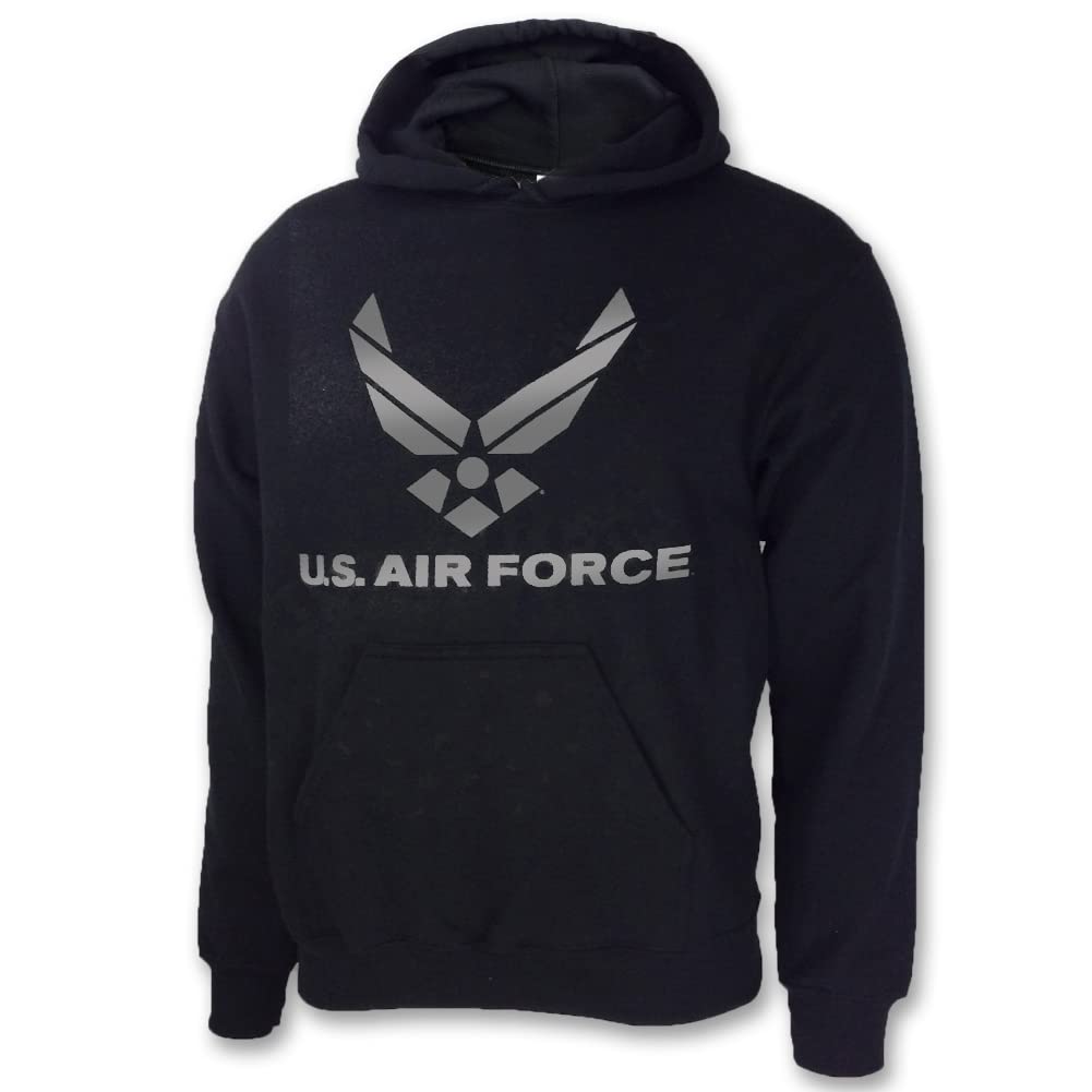 United States Air Force Reflective Wings Logo Hooded Sweatshirt (black)