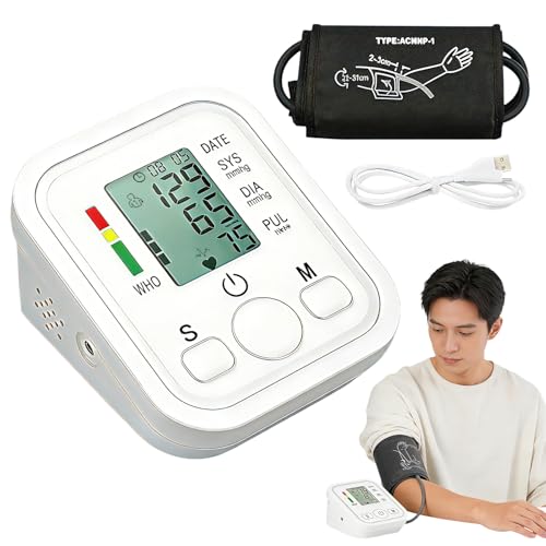 Monitor Presión Arterial Brazo Digital,monitor de presión arterial para brazo con Pantalla LED y Voz en Español,USB/Baterías,Multiples tipos de Medicion,eteccion Precisa de la Presión Sanguínea
