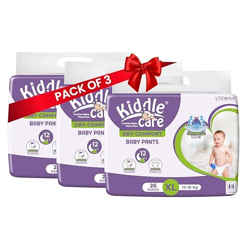 Image of Dry Comfort Baby Diaper Pants Advanced Soft |Extra Large (XL) | 12-18 Kg |Pack of 3 |78 Pieces| Up to 12 Hours Protection, Prevents Leakage, Wetness Indicator