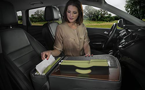 Image of AutoExec AE-FMEF-PI-21M Efficiency FileMaster Car Desk for Your Vehicle Workstation and Mobile Office, Mahogany with 400 watt Power Inverter | Vehicle Workstation, Mobile Office, 400 Watt Power Inverter