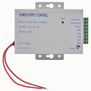 AC110V-240V a DC 12V 3A 30W Alimentatore per dispositivo di controllo accessi tensione universale Imposta uscite NC/NO, Intervallo di tempo di ritardo 0-15 secondi
