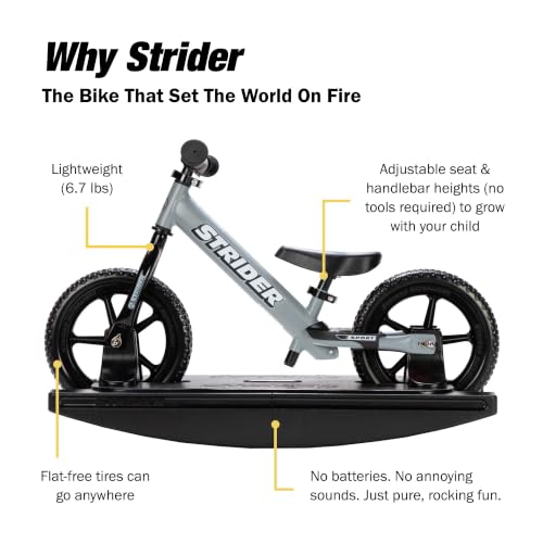 Image of Strider Sport 2-in-1 Rocking Bike, Ages 6 Months-4 Years, Matte Gray