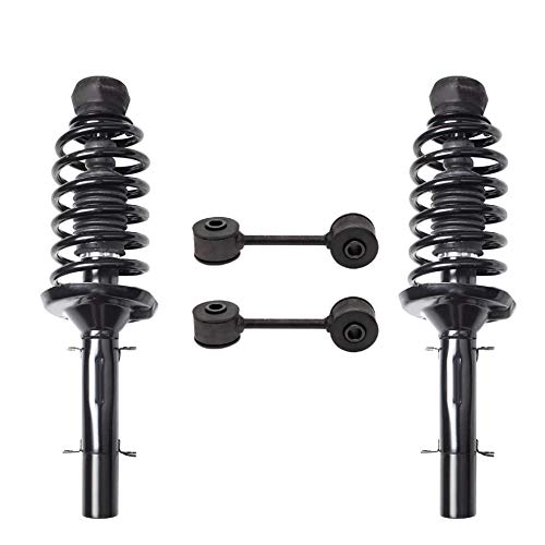 Image of Detroit Axle - Front 4pc Struts Kit for 01-10 VW Beetle, 03-06 Golf, 01-05 Jetta, 2 Struts & Coil Spring 2 Sway Bar Links 2003 2004 2005 Replacement Suspension Struts Shocks