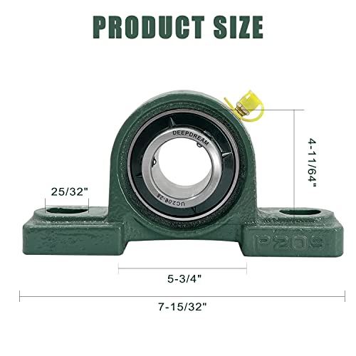Deepdream Ucp209-28 Pillow Block Mounted Bearing 1-3/4" Bore Solid Cast Iron Base (2 Pack)… #TOP1