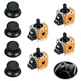 4 Stück Hall Effekt Sticks, Kontroller Joystick Analog Daumenstab Thumbstick Reparatur Kit Ersatz Anti Stickdrift Analogsticks 3D Analog Joystick Kompatibel enthalten Knopfschutzkappe(4 Stück)