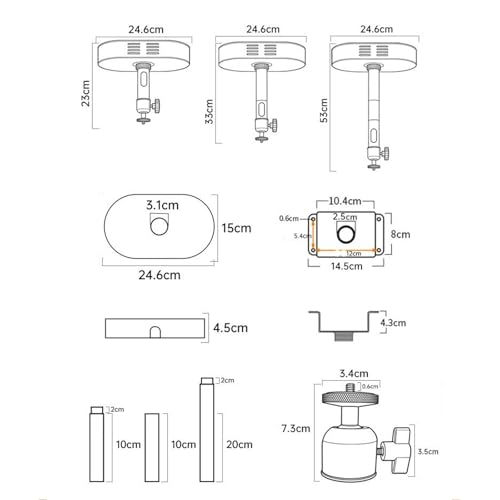 Soporte de proyector de techo resistente y ajustable con adaptador oculto 3