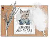 2 Katzenangel Anhänger Ersatzfedern / Anhänger mit Federn und Bändern für unsere Katzenspielzeug Katzenangel mit Federn