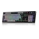 EPOMAKER TH108 PRO ISO-DE German Layout Full-Size Mechanical Keyboard, Display & Button, QWERTZ, Custom Driver, Creamy Gasket, Hot-Swap, RGB, Wirelss Gaming Keyboard (Sea Salt Silent V2)