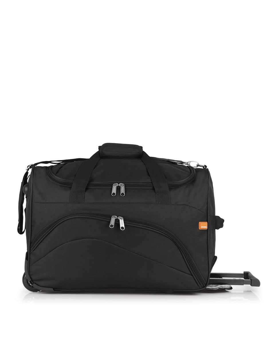 Gabol - Bolso de Viaje Pequeño con Ruedas Week Eco 50x33x25cm y Capacidad 41L - Interior Forrado con Compartimentos - con Asa de Mano - Diseño Español en Poliéster Reciclado RPET - Negro