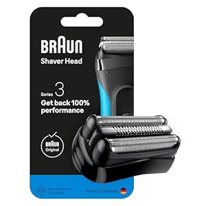 Braun Series 3 Elektrorasierer Scherkopf 21B – ORIGINAL Ersatzscherteil und Rasierer Zubehör – Made in Germany, Kompatibel mit allen Braun Series 3 Rasierern – Schwarz