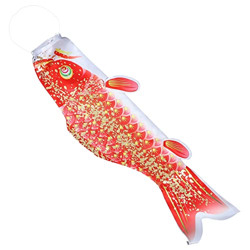 TOYANDONA Japanische Karpfenfahne 3D Goldener Koi Windsack Gartendeko...