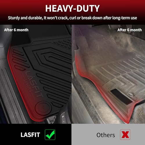 Image of LASFIT Floor Mats & Backrest Mats & Trunk Mat for Mazda CX50 2023-2026 Gas | 100% TPE All Weather Custom Fit Floor Liners Car Mats Automotive Accessories 1st & 2nd Row & Seatback & Cargo Mat Black