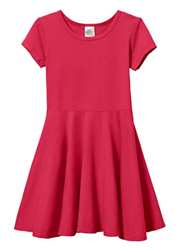 City Threads Big Girls' Short Sleeve Twirly Circle Party Dress Perfect for Sensitive Skin/SPD/Sensory Friendly for School or Play Fall/Spring, Candy Apple, 10