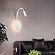 ERWEY Leselampe Bett, Leselampe Wandmontage 3W+8W Bettlampe mit Schalter und USB-Aufladung,LED Wandlampe Leselicht 360° Schwenkbar Schwanenhals mit Stecker und Kabel für Schlafzimmer, Weiß