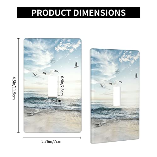 Beach Ocean Decorative Light Switch Cover Single Switch Plate Toggle Wall Plate 1 Gang Switch Cover Plate for Bathroom Living Room, 4.50 x 2.76 Inch by YWTZWT - Used condition - Image 4